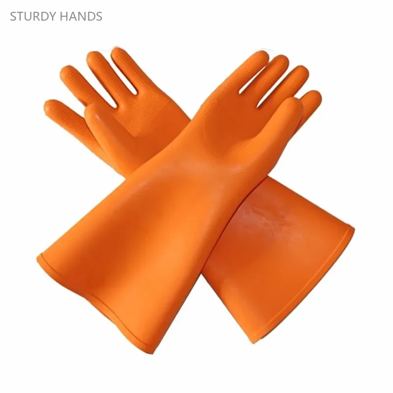 Anti-electricity Protect Gloves Rubber High Voltage Electrical Insulating Gloves 25KV Insulated Gloves Workplace Safety Supplies