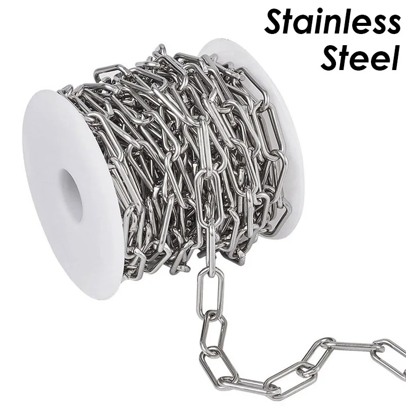 

10 Feet PaperClip Chain Stainless Steel Paperclip Chain Gold Plated Paper Clip Chain for Jewelry Making