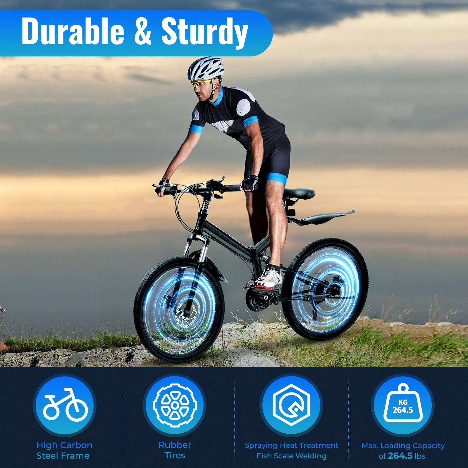 (DE ONLY) 26-Inch 21-Speed Mountain Bike Full Suspension Double Disc Brake Adult Bike NEW For Outdoor Aerobic Exercise