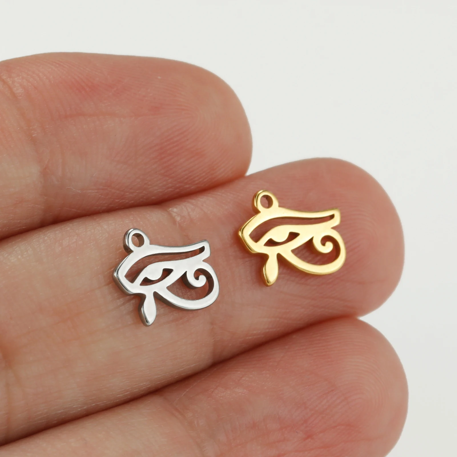 5pcs/lot The Eye Of Horus Ra Udjat Charms for Jewelry Making Stainless Steel Gold Color DIY Handmade Necklace Bracelet Pendants