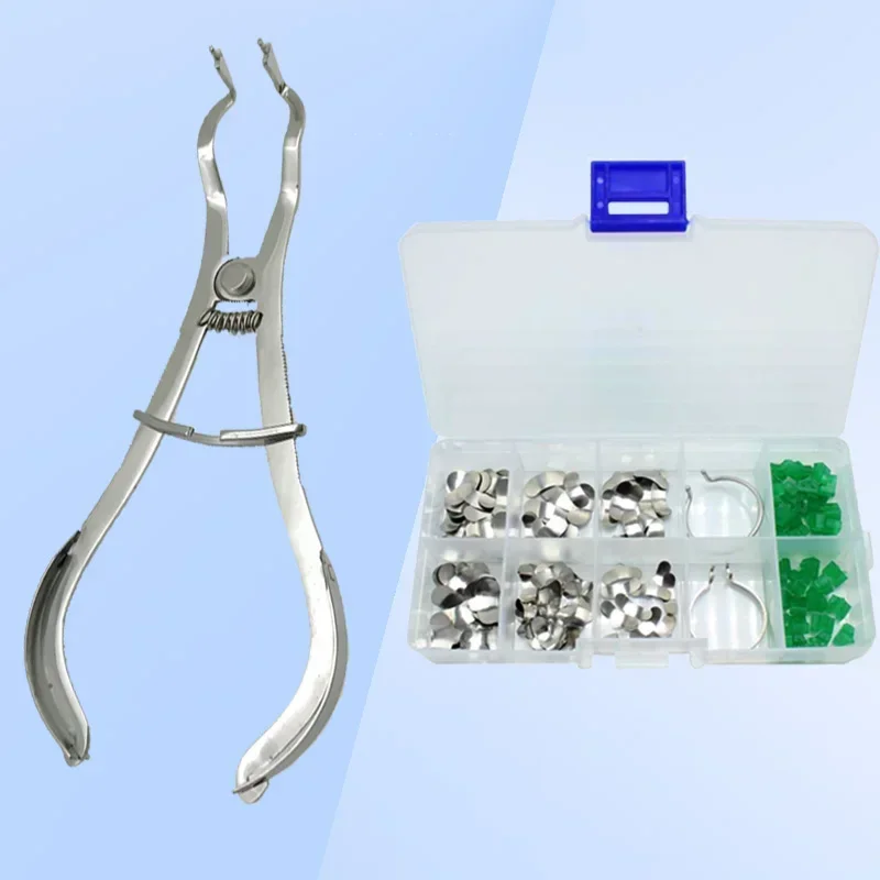 

Dental Sectional Contoured Matrices Matrix Ring with 40Pcs Delta Wedges Silicon Rubber Elastic Wedges Dentist Tools Lab