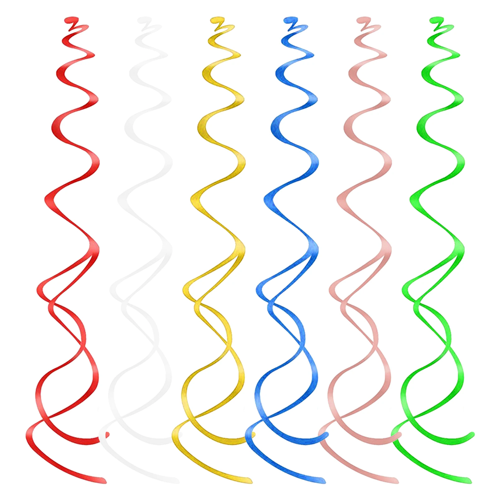 

36pcs Spiral Ornaments Colorful PVC Hanging Decorations Golden Silver Red Green Party Wedding Christmas