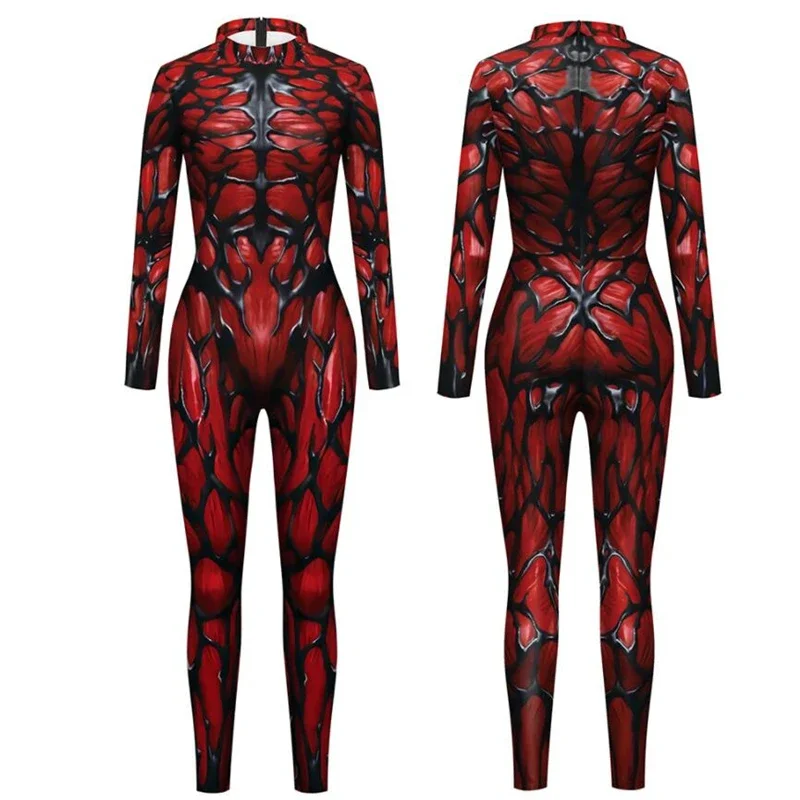 Supereroe Carnage strage Cletus Kasady Sexy Slim tuta Catsuit costumi Cosplay Zentai Man body Fancy Dress Halloween