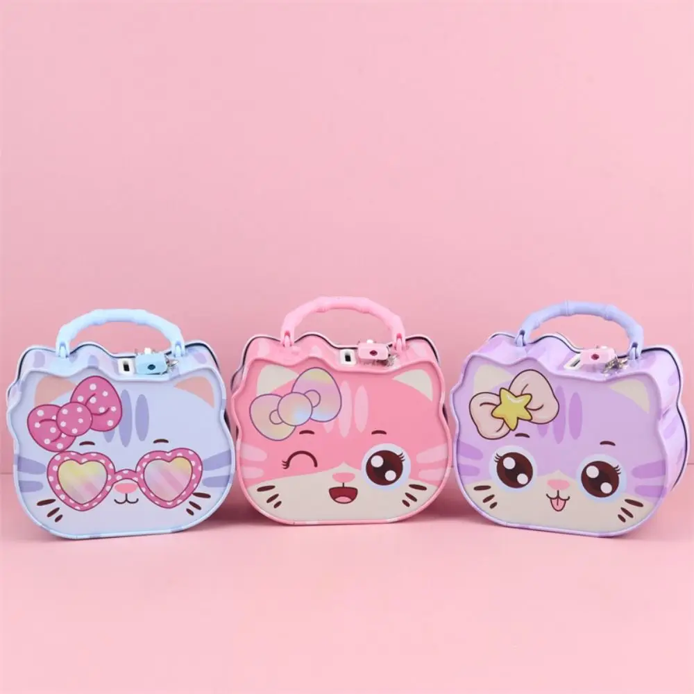 

Creative Cartoon Cat Piggy Bank With Lock Cute Children Saving Box Cat Design Coin Deposit Box