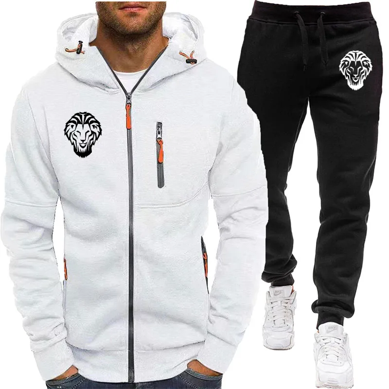 Multi-zip men's hoodie Jacket set (jacket + pants) Leon Athletic Club de Bilbao print Business casual comfortable men's set