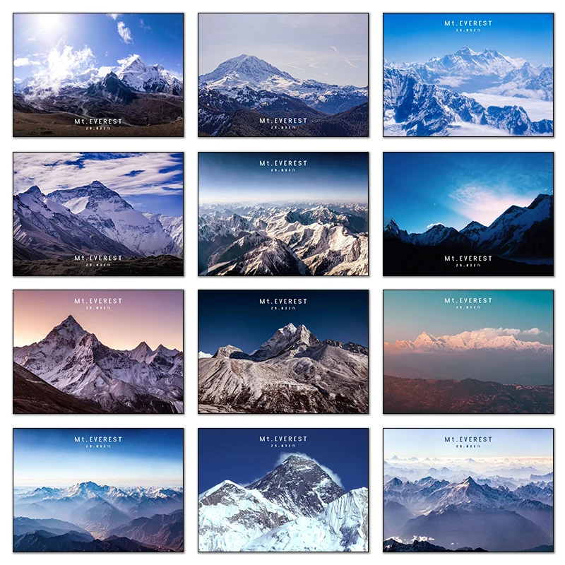 Mount Everest Poster Worlds Tallest Mountain Art Landscape Print Panoramic Canvas Painting Living Room Home Wall Decor Mural