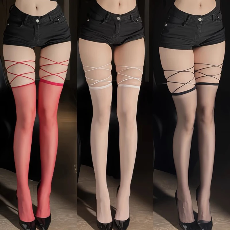 

Sexy Stocking Tight Thin Mesh See Through Stockings Female Lolita Thigh Highs Socks Gothic Knee-socks Thigh Highs Sexy Female
