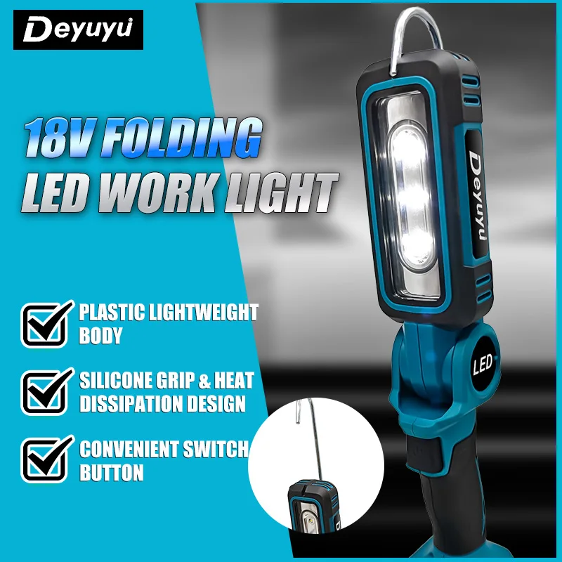 led-ワークライト屋外ポータブル建設メンテナンスキャンプ超高輝度折りたたみランプ照明マキタ-18v-と互換性あり