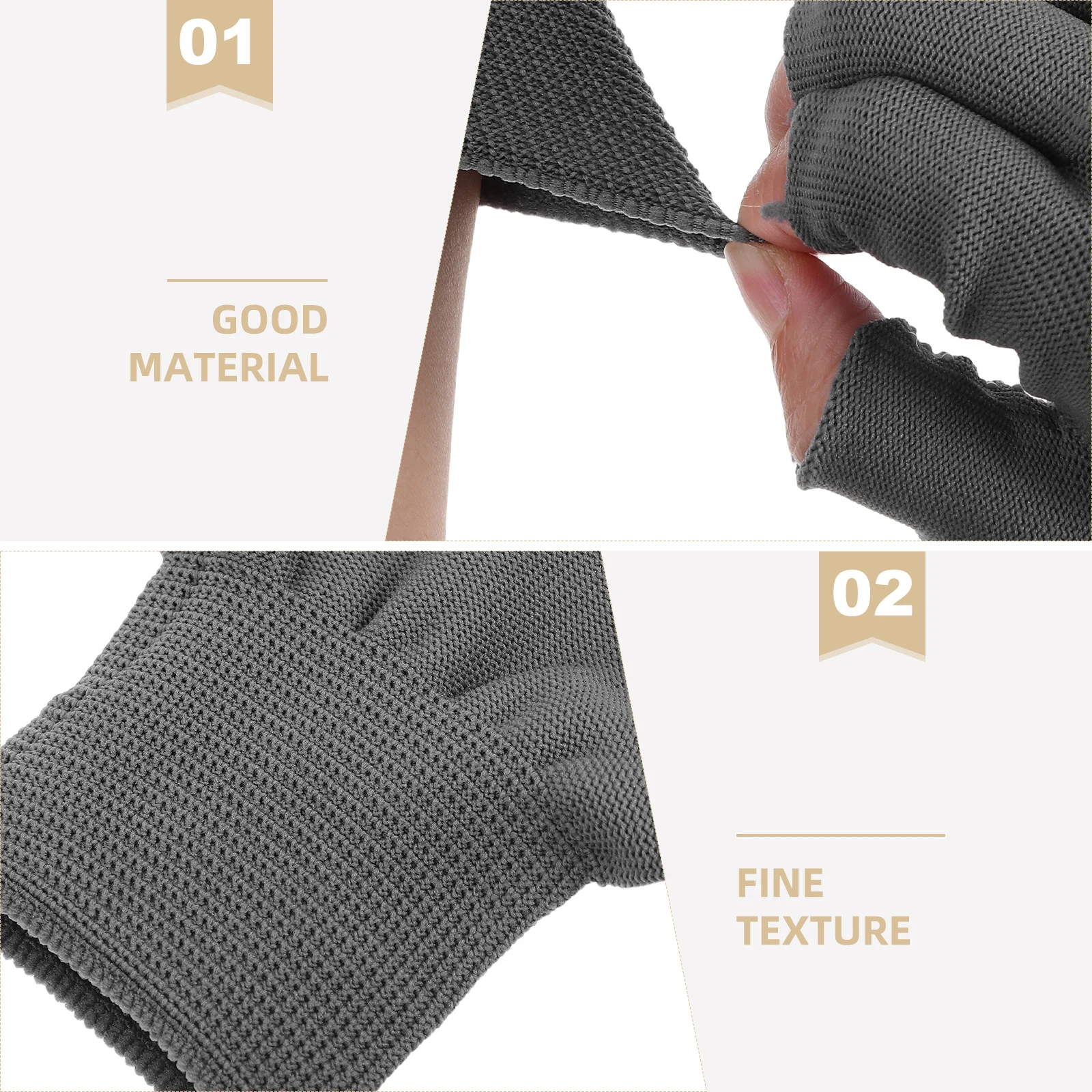 

5 Pairs Fingerless Work Gloves Wear-resistant Non-Slip Breathable Winter Warm Gloves Driving Cycling Outdoor Protective Gloves