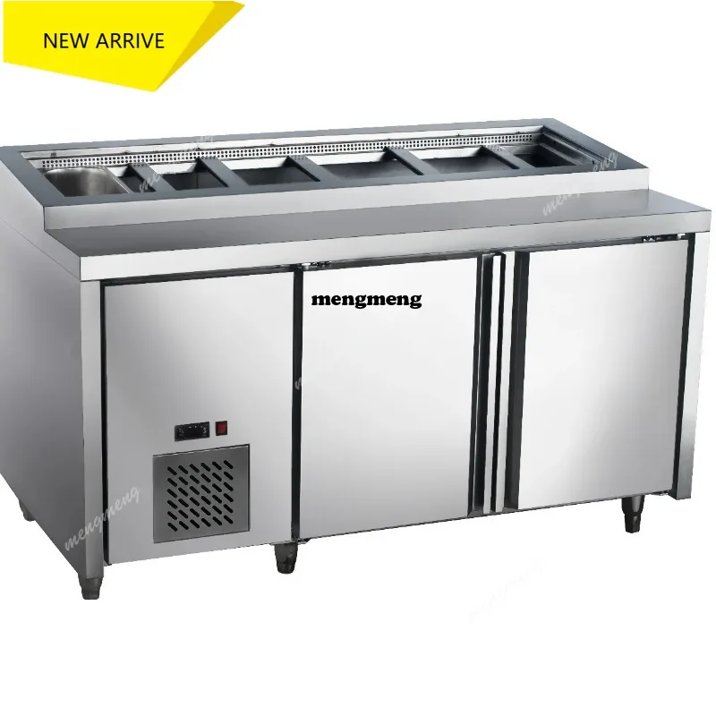 Equipo Comercial para Conservación de Alimentos, Mesa de Preparación de Pizza, Sándwiches, Sushi y Ensaladas, Refrigeración de Mostrador