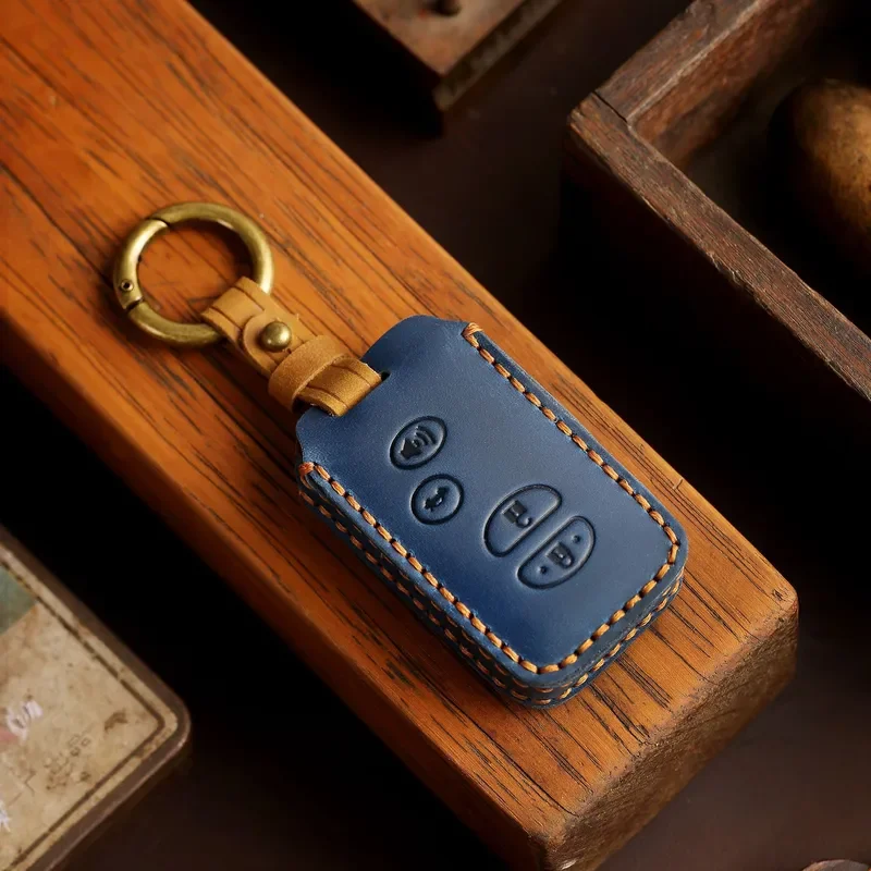 for Toyota Old Camry 09 Highlander 10 Crown Car Key Bag Holder Leather Key Case Cover Protective Shell Pouch Accessories