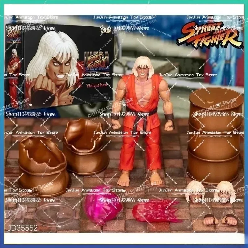 Op voorraad: Jada Toys Ultra Street Fight II Baison, Akuma, T. Hawke, Violent Ken, RYU, Guile – 15 cm actiefiguur, verzamelobject.