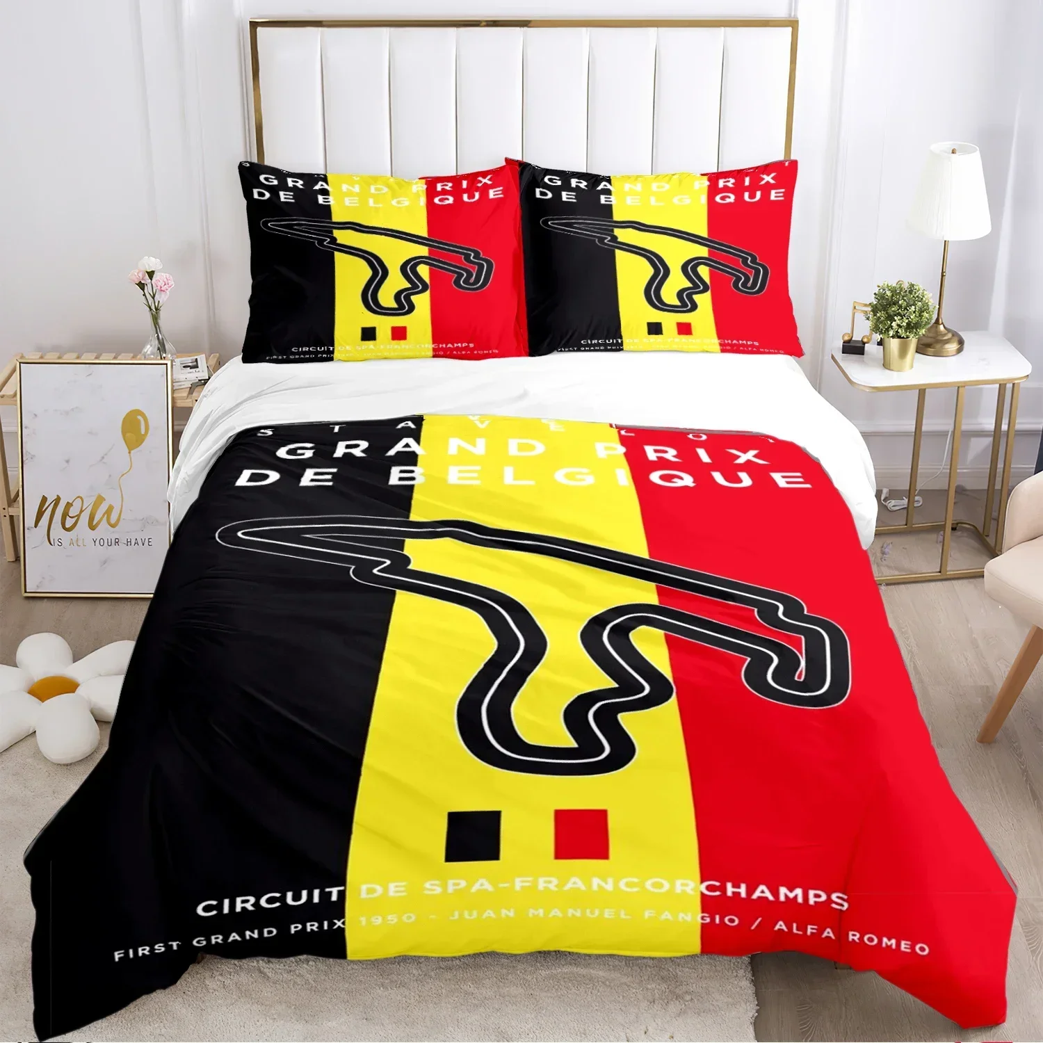 Luxury New 3D Print F1 International Track Duvet Cover Comforter Bedding set Soft Quilt Cover and Pillowcase Single/Double/Queen