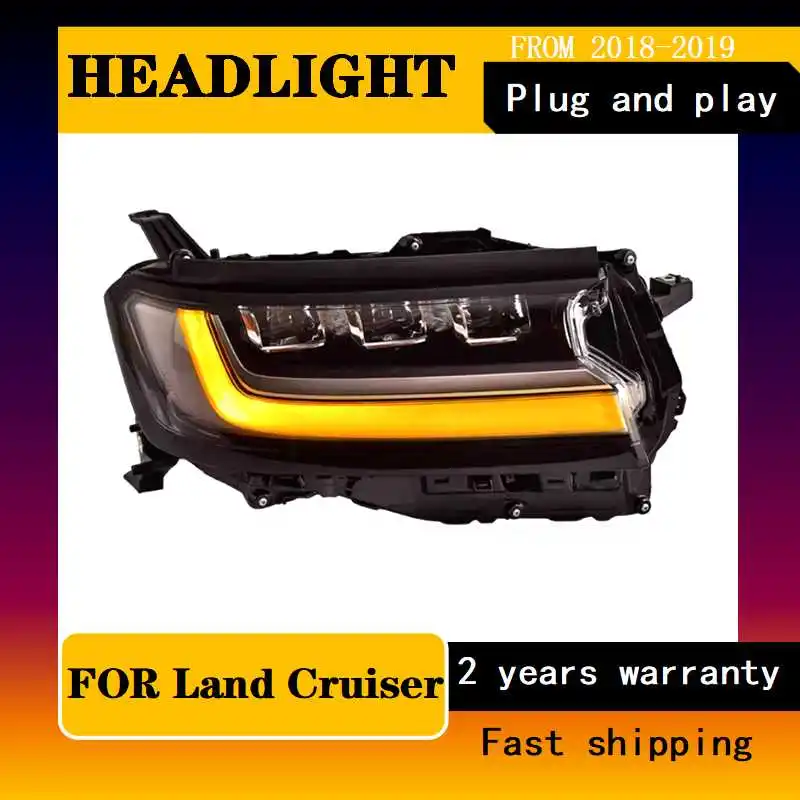 Lampada frontale per Toyota Land Cruiser LED Headlight 2019-2023 fari LC300 DRL indicatore di direzione proiettore Angel Eye abbagliante