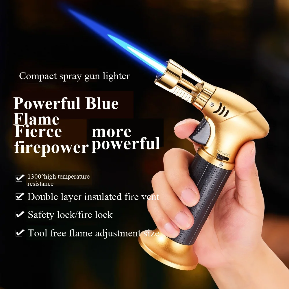

1300 °high Temperature Spray Gun Windproof Blue Flame Straight Forward Multifunctional Metal Ignition Gun Barbecue Bake Igniter
