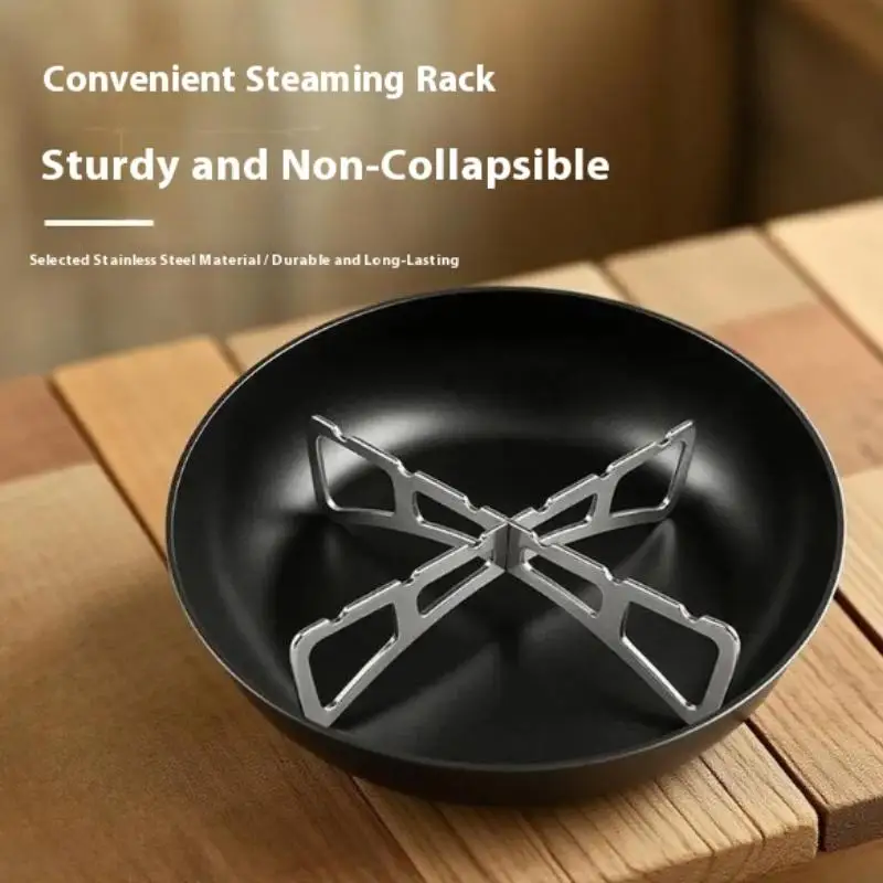 Steel Cookware Steamer Rack, Outdoor Cooking Stand, Airfryer Grill Accessories for Kitchen Use