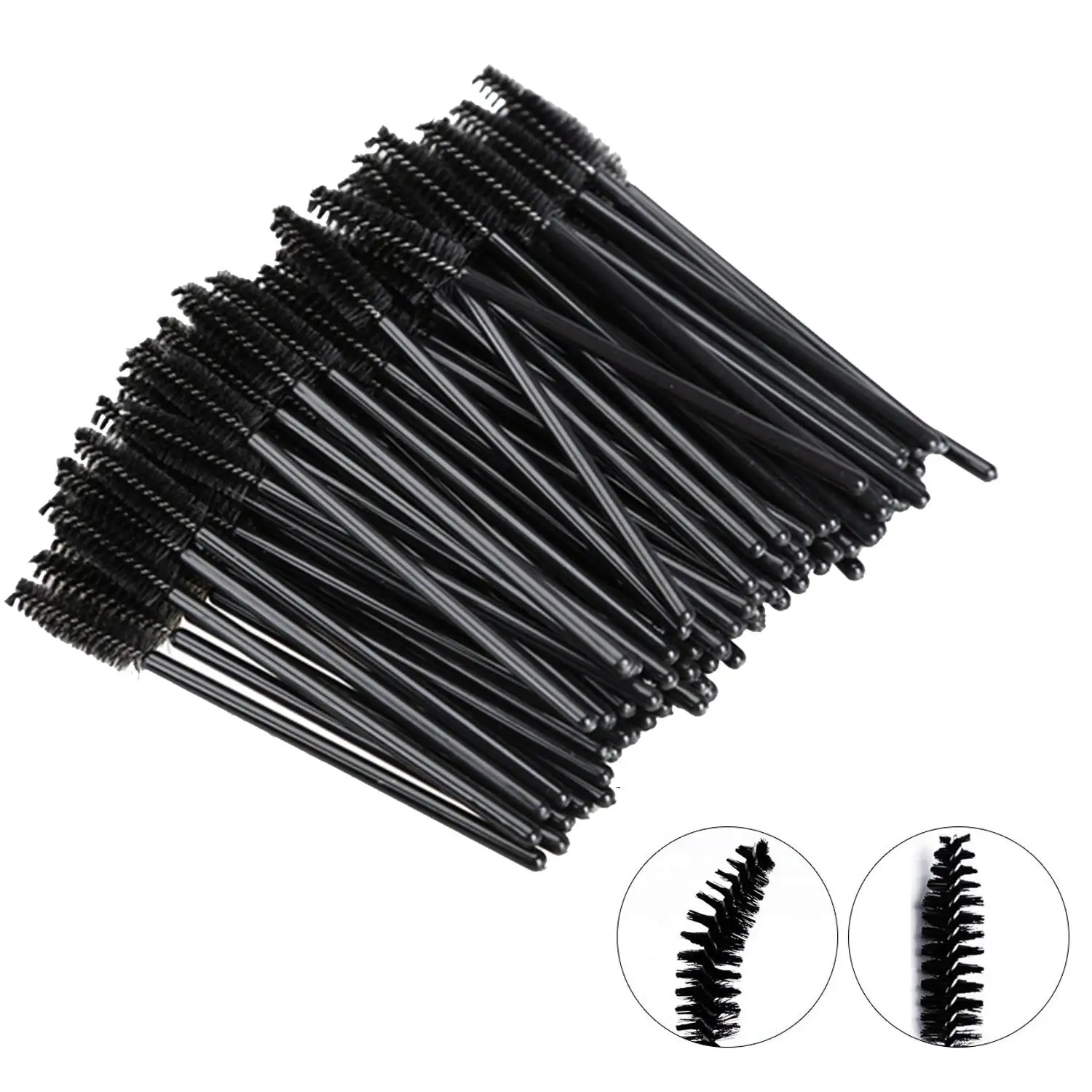 100 Pcs/Pack Black Disposable Eyelash Mascara Brushes for Eye Lashes Extension Eyebrow and Makeup Tool