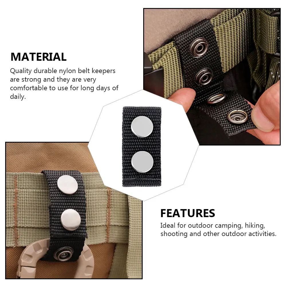 

6pcs Belt Keepers Duty Snap Holder For Outdoor Hiking Camping Police Gear Nylon Buckle Fixed Belt Accessories