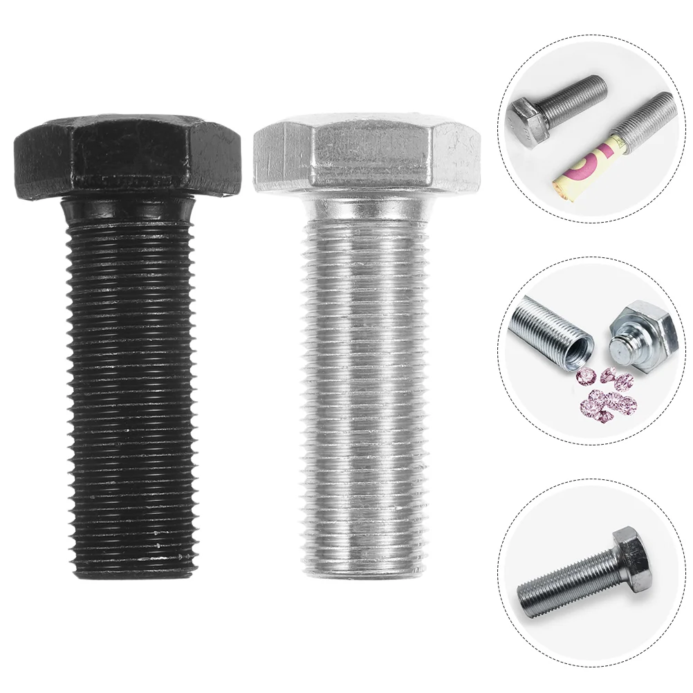 2 Pcs Concealed Storage Bolt Shaped Hiding Container Metal Camping Supply Boxes Secret