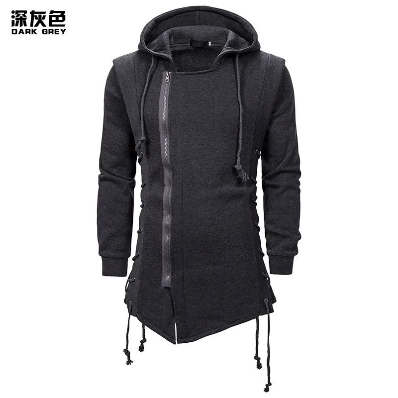 Autumn Men\'s Sweater Hoodie Long Coat Full Zip Korean Fashion Street Wear Japanese Designer Brand Clothes Christmas Gift