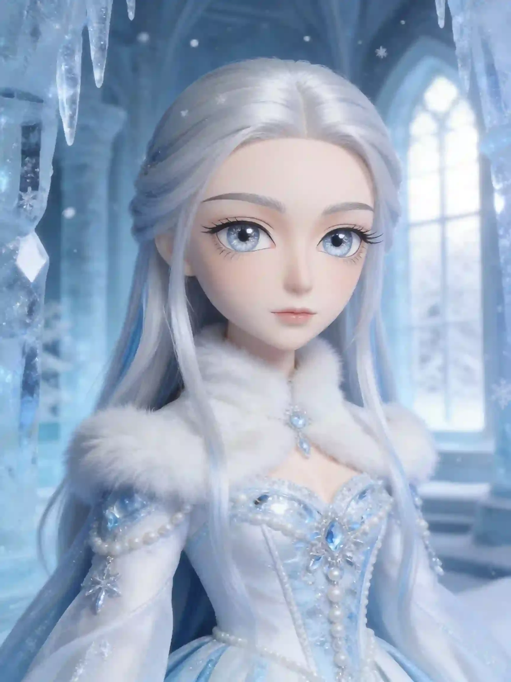 

1 6 scale doll accessorie safety eyes "Ice blue snowflake star light", doll accessories original bjd eyes free shipping