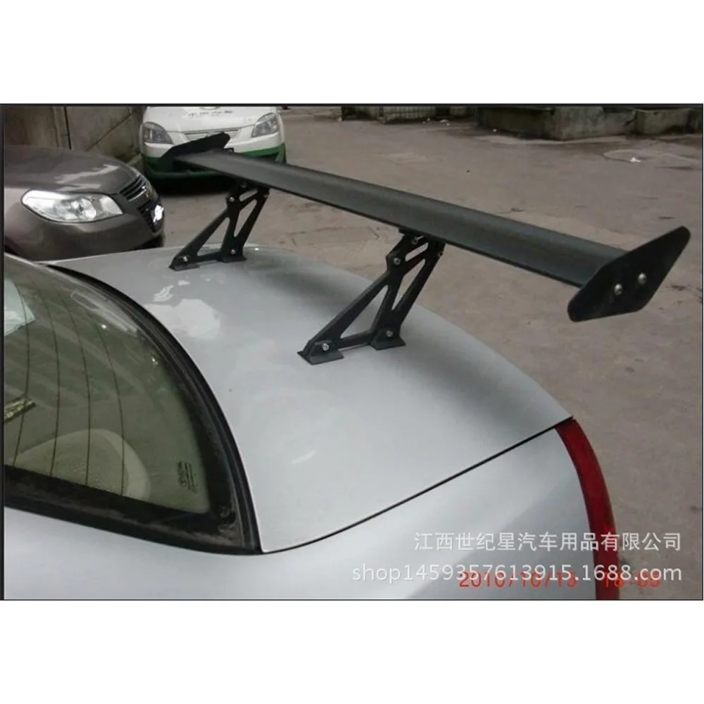 121cm Black Spoiler Wing Aluminum Alloy Universal Spoiler Top Wings Black Lip Body Kit Splitter Trunk Trim Affix Stick