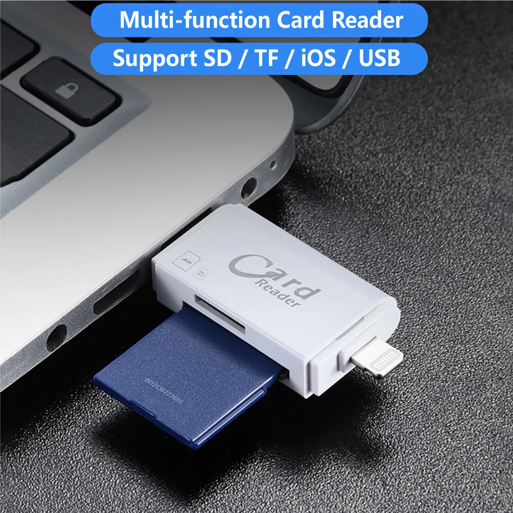

3-in-1 SD & TF Card card reader for USB Camera AdapterFor iPhone iPad Card Reader microusb port