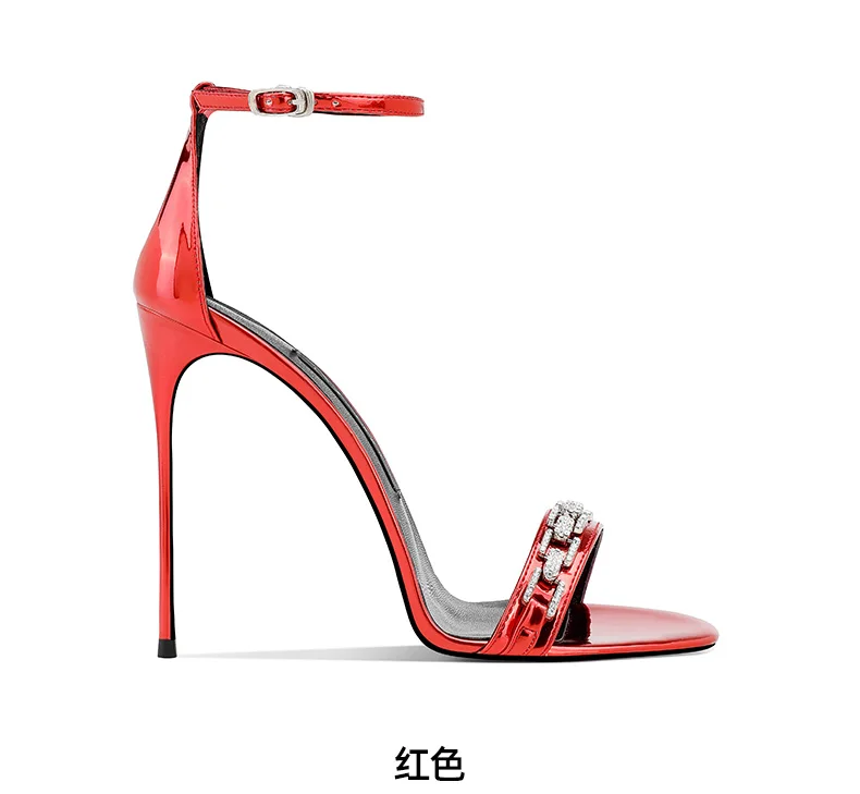 Light Gold One-word Sandals Women's Thin Heels High Heels 2025 Summer New Fairy Style Is Beautiful