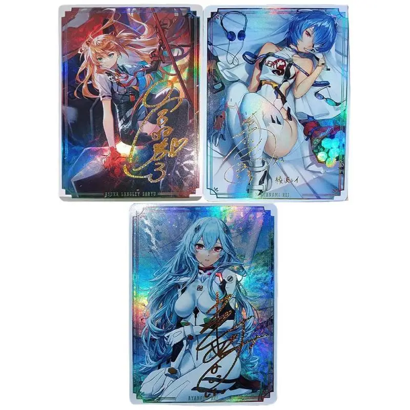 Anime Goddess Story DIY ACG Nakano Miku Rem Altria Ayanami Rei Refractive Game Collectible Cards Toys for boys Birthday Present