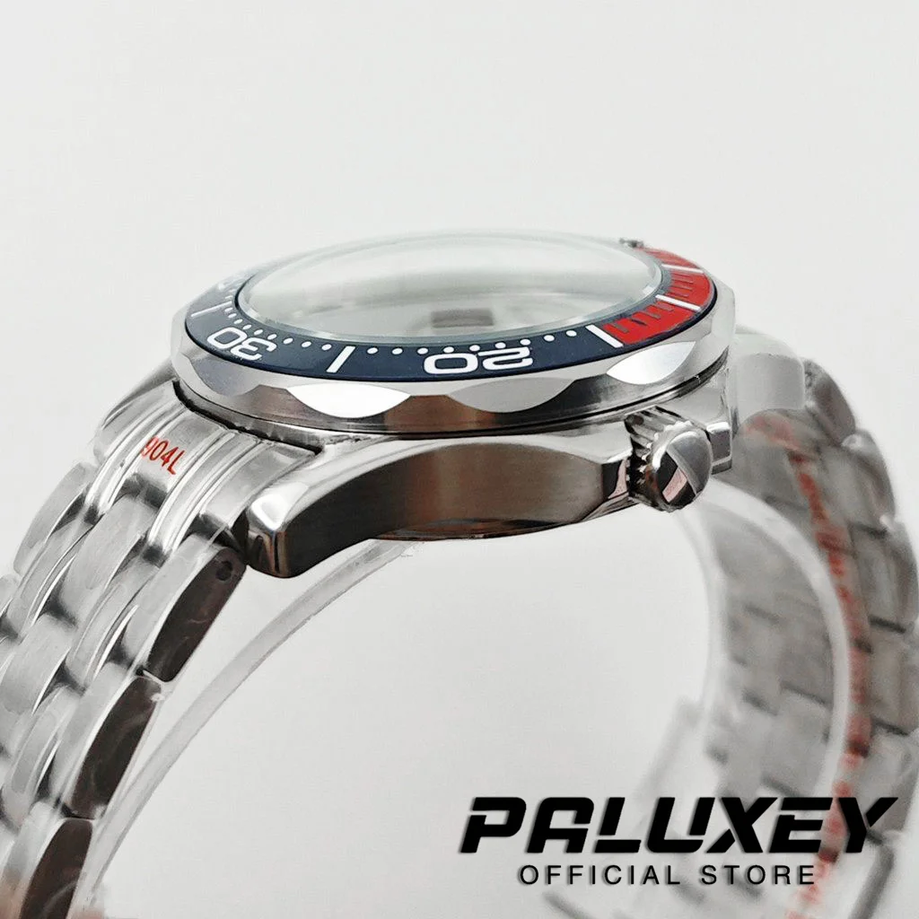 NH35 41mm Stainless Steel Watch Case Ceramics Bezel Insert with Bracelet for NH34 NH35 NH36 Movement Mod Seamaster Build Parts