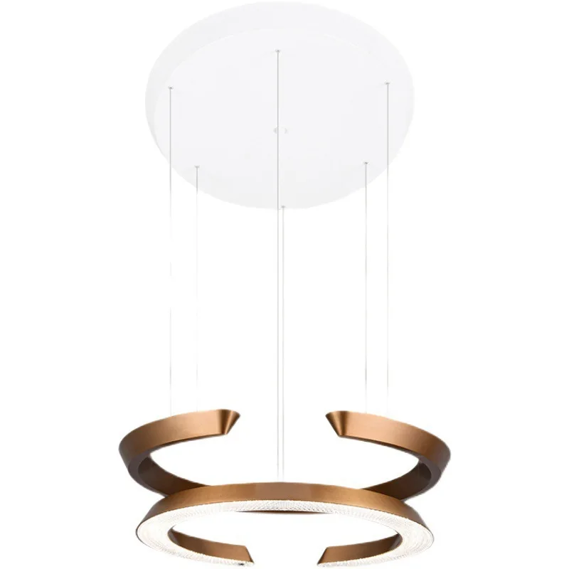 

Nordic light luxury restaurant lift adjustable chandelier designer creative hand sweep induction dining table bar ring light