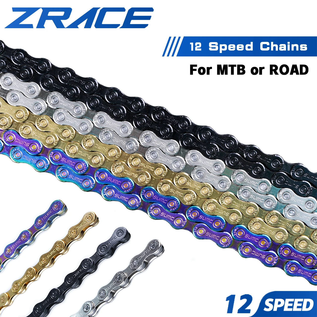 ZRACE 12 سرعة MTB دراجة هوائية جبلية على الطرق، 114/120/126 لتر، تشبه النيون، فضي، أسود، ذهبي