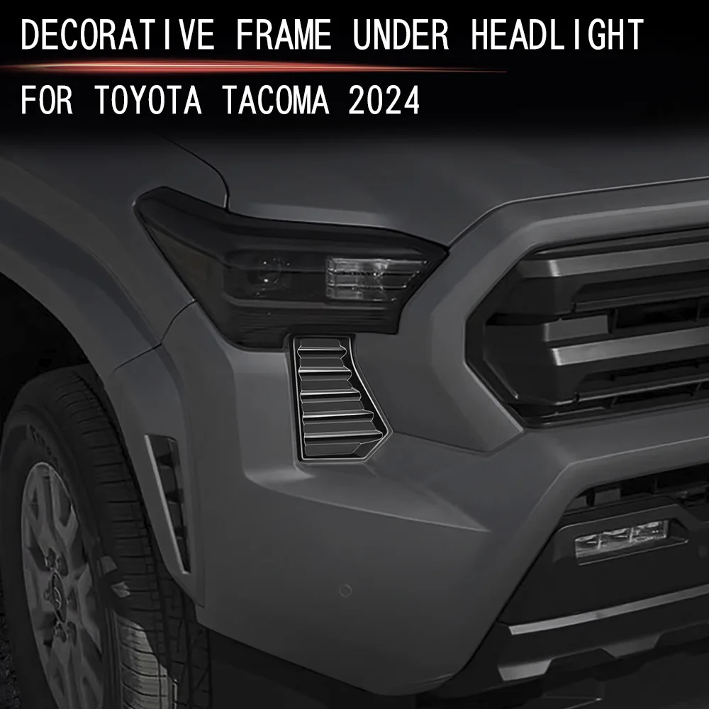 

Черная автоматическая внешняя решетка головного света, вентиляционное отверстие переменного тока, декоративная рамка, накладка из АБС-пластика, аксессуары для Toyota Tacoma 2024 2025
