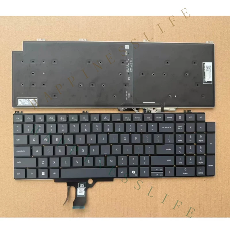 OM+ New built-in US backlit keyboard suitable for Dell Pro 16 PC16250 PC16255 P134F laptops
