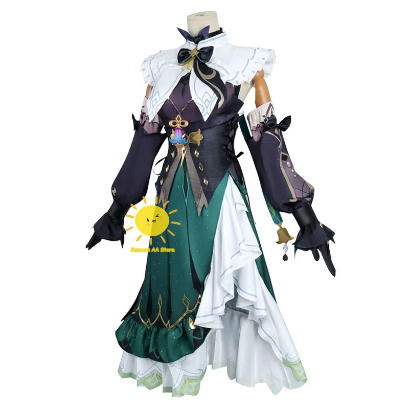 Game Emilie Cosplay Costumes Genshin Impact Cosplay Green Dress Galsses Gloves Hat Emilie Suits Wig Halloween Carnival Cos Women