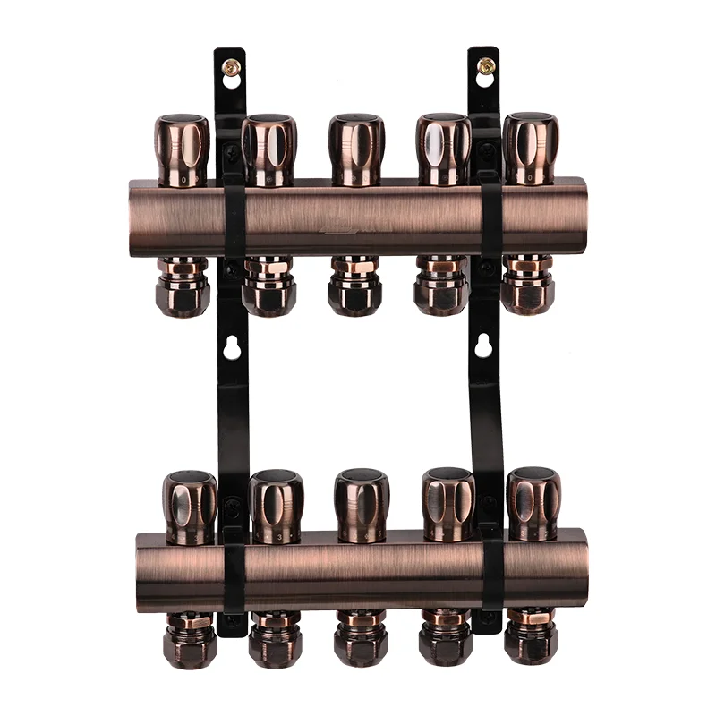 

Household Heating System Underfloor Hot Water Distribution Brass Manifold