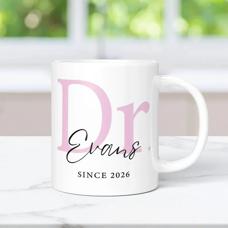 Personalized New Doctor Graduation Mug Custom Name Year Ceramic Coffee Cup Gift
