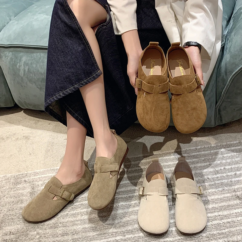 Summer Shoes Ladies Slip-on Women\'s Moccasins Female Footwear Round Toe Casual Sneaker Soft 2024 Slip On New Dress Leisure Buckl