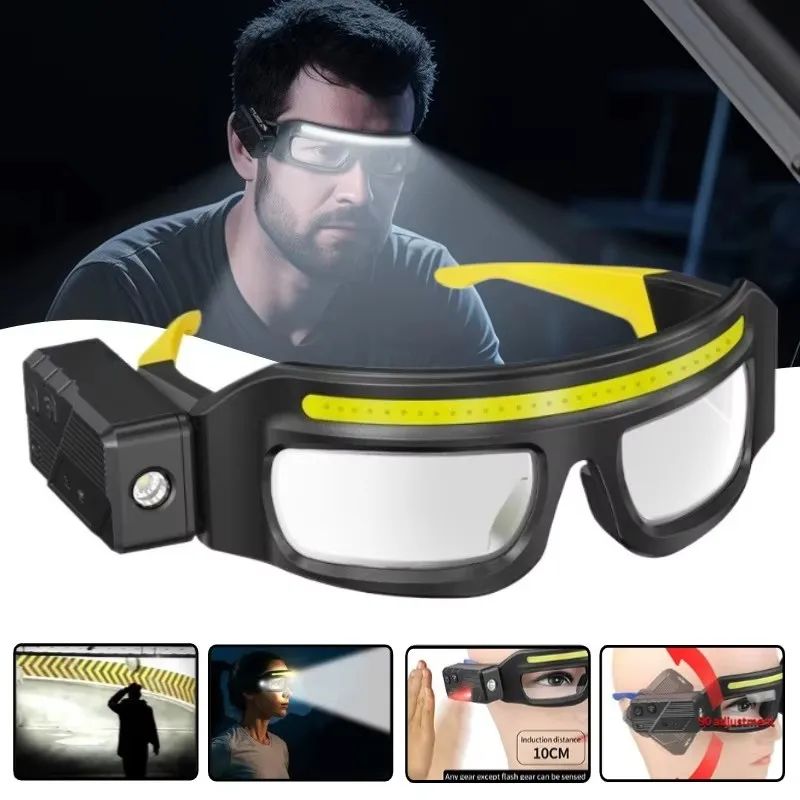 

Фара 90° ° Регулируемое освещение на рабочем месте, 5-режимный фонарик с датчиком волны, высокая яркость, водонепроницаемый для улицы