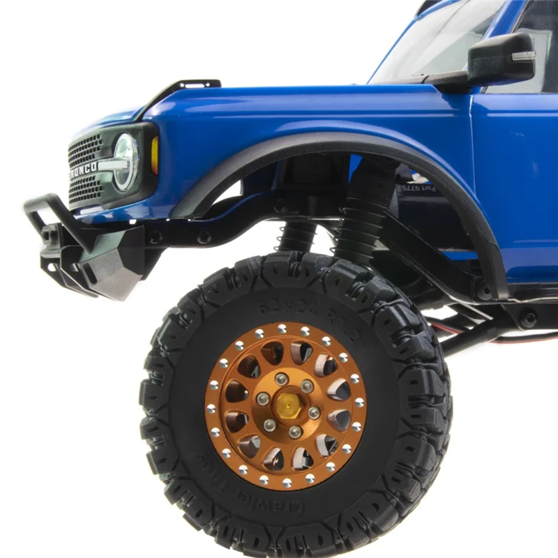 4 Buah Set Ban Pelek Roda Beadlock Logam 62X24Mm 1.2 Inci untuk Mobil Perayap RC 1/18 1/24 TRX4M Axial SCX24 AX24 FCX24