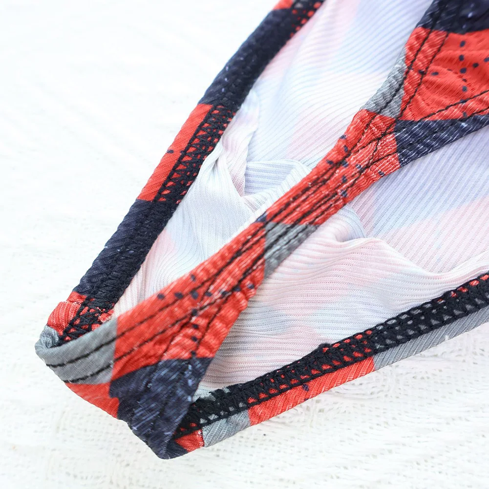 

Men's Low Rise Plaid Thongs Mini Briefs with U Convex Pouch Soft Nylon Spandex Blend Underwear for Everyday Wear