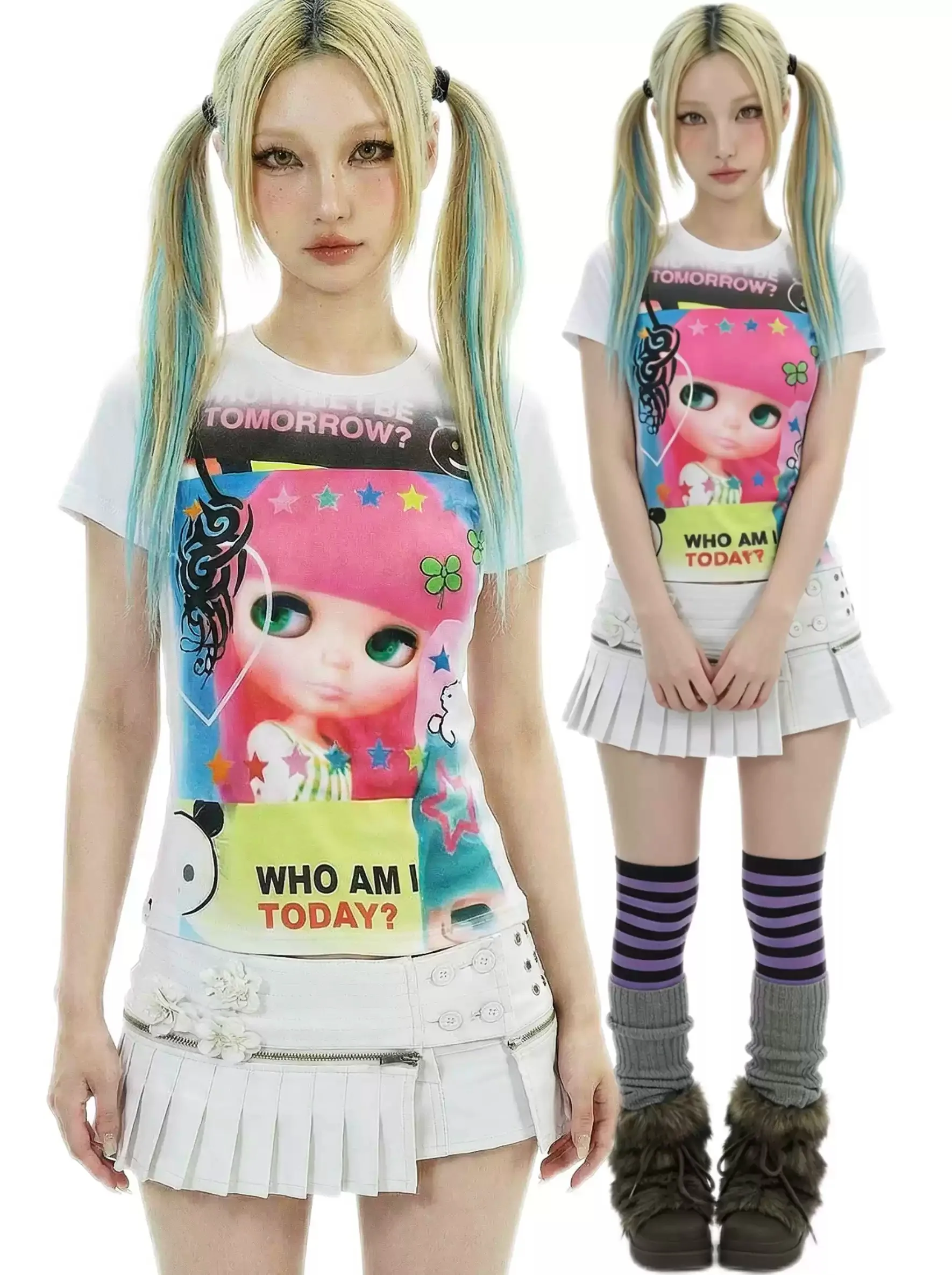 Japanese Y2k Kitty T Shirt for Women 90s Clothes Vintage Kawaii Female Women Clothing Crop Top Women's Cropped Woman T-shirts