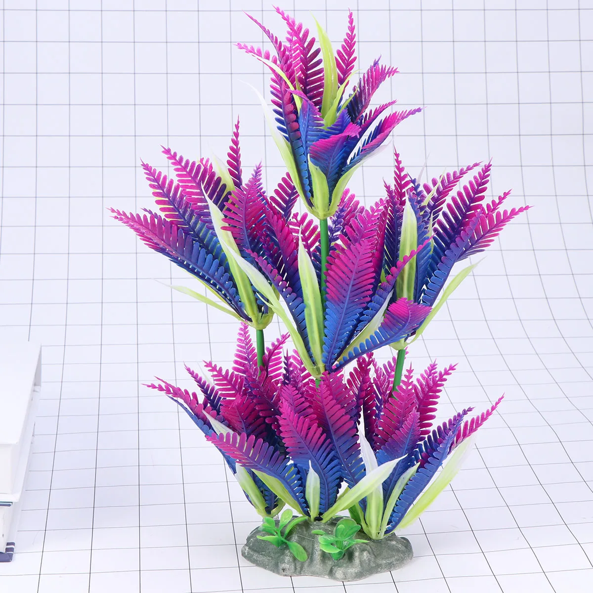 

Lifelike Artificial Aquarium Plants Plastic Ornament Fish Tank Decorations Coral Base Coconut Palm Resin Decoration Purple Blue
