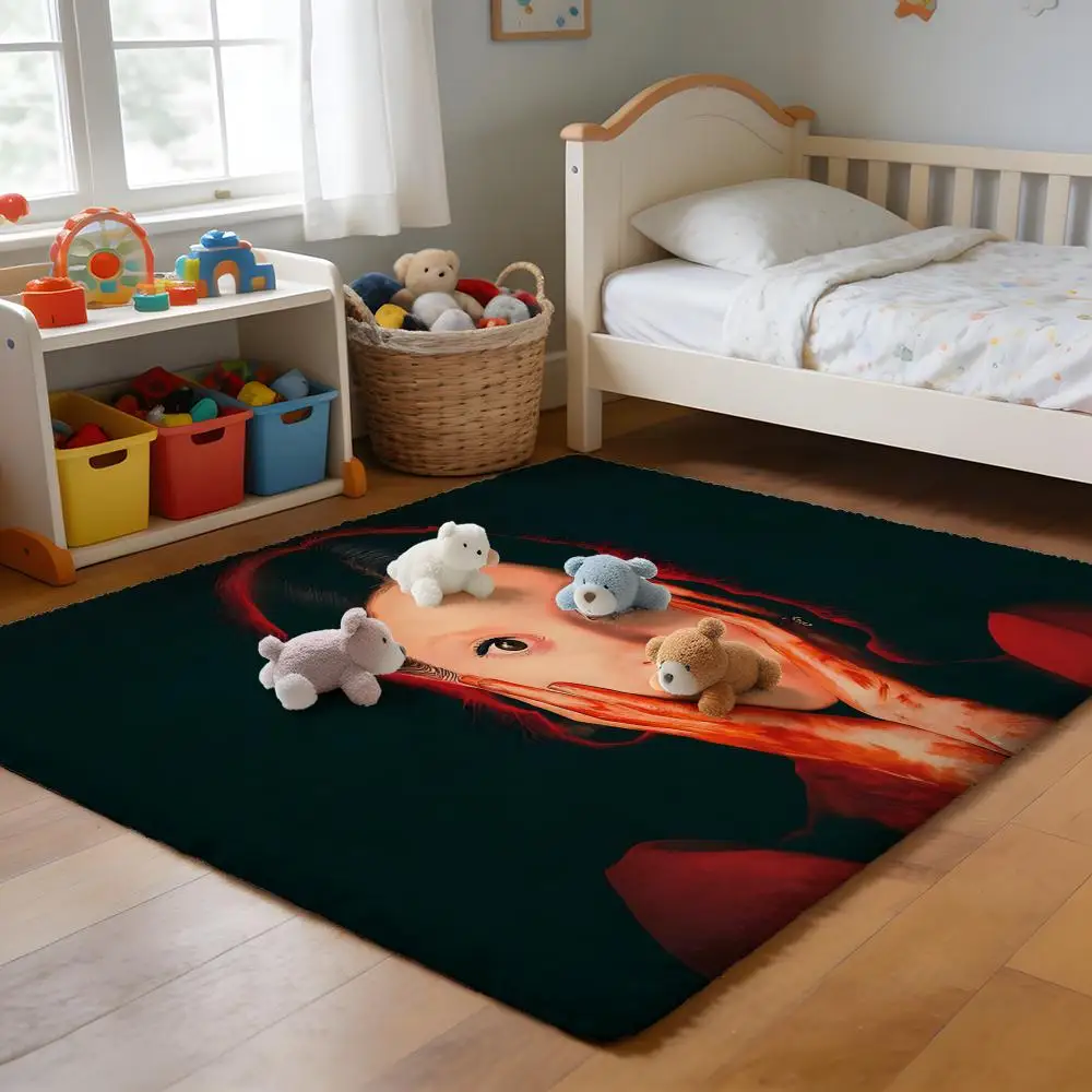 

Floor Mat Soft Flannel Rug Non-Slip Absorbent Mat for Bathroom Bedroom Home Decor Pearl 2022 Horror Film