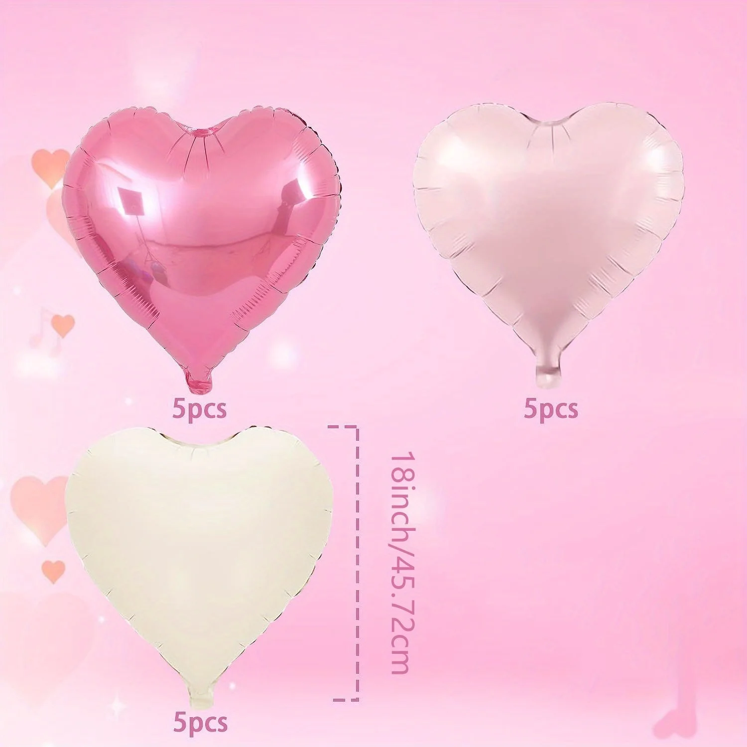 15 قطعة 18 بوصة مسحوق اللؤلؤ الأبيض الكريمي مسحوق الطفل الحب فيلم الألومنيوم بالون حفلة عيد ميلاد ، زينة عيد الأم ، الخ #2