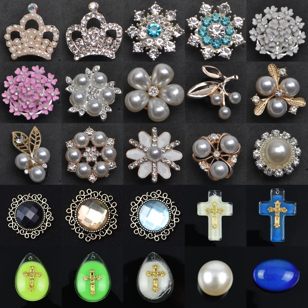 

Hot Sale 1 Pcs Pearl Metal Shoe Charms With Crown Flower Shoe Charms Diamond Cross Shoe Decoration Charm For Birthday Gifts