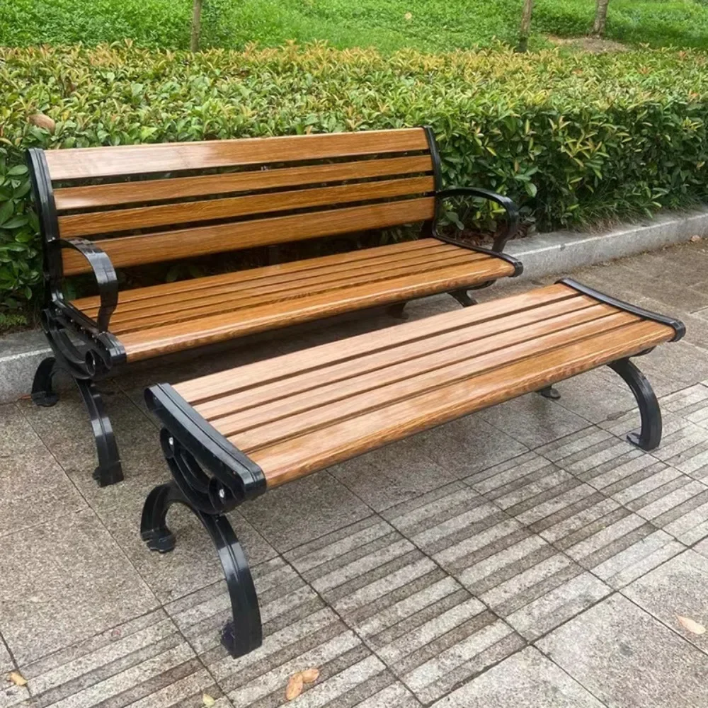 

Outdoor solid wood park chair, solid wood bench chas, plastic wood public chais, iron art cast aluminum bench hairs, courty