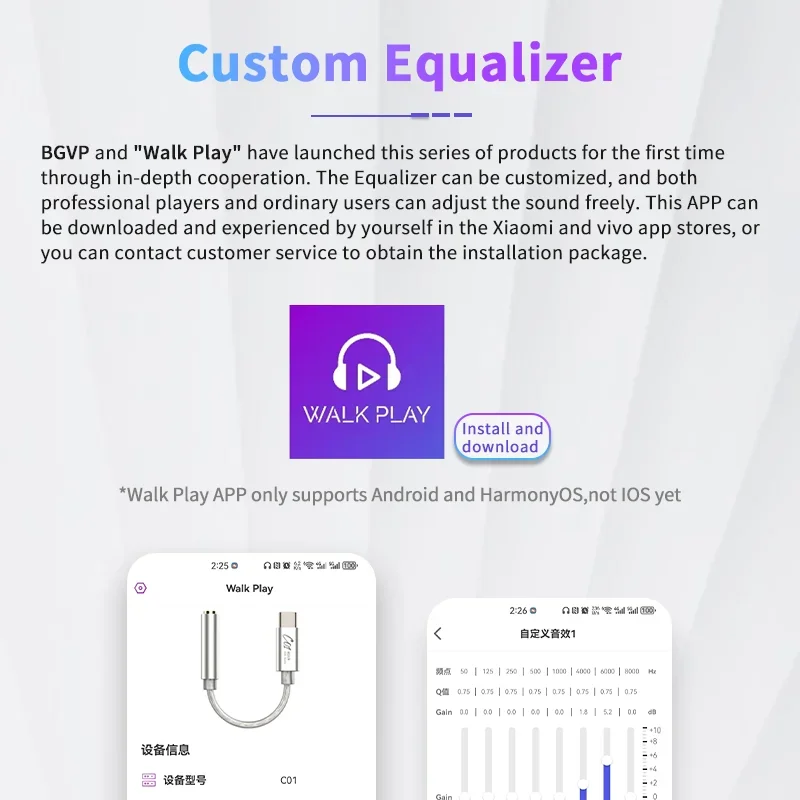 BGVP C01 Adapter Kabel HIFI DAC Przestrajalna aplikacja USB CB1200 Chip Wzmacniacz słuchawkowy HIFI Konwerter cyfrowy Adapter słuchawek