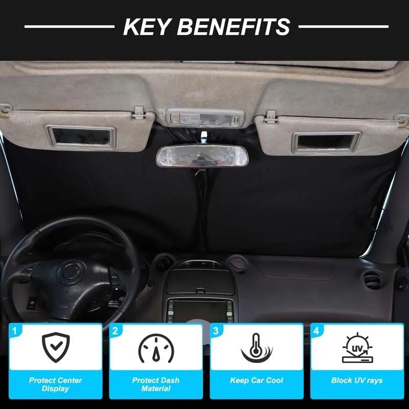 

For Toyota Celica 1999-2005 Car Front Windshield Sunshade Sun Protection Visor Sunshade Interior Silver Tape Accessories