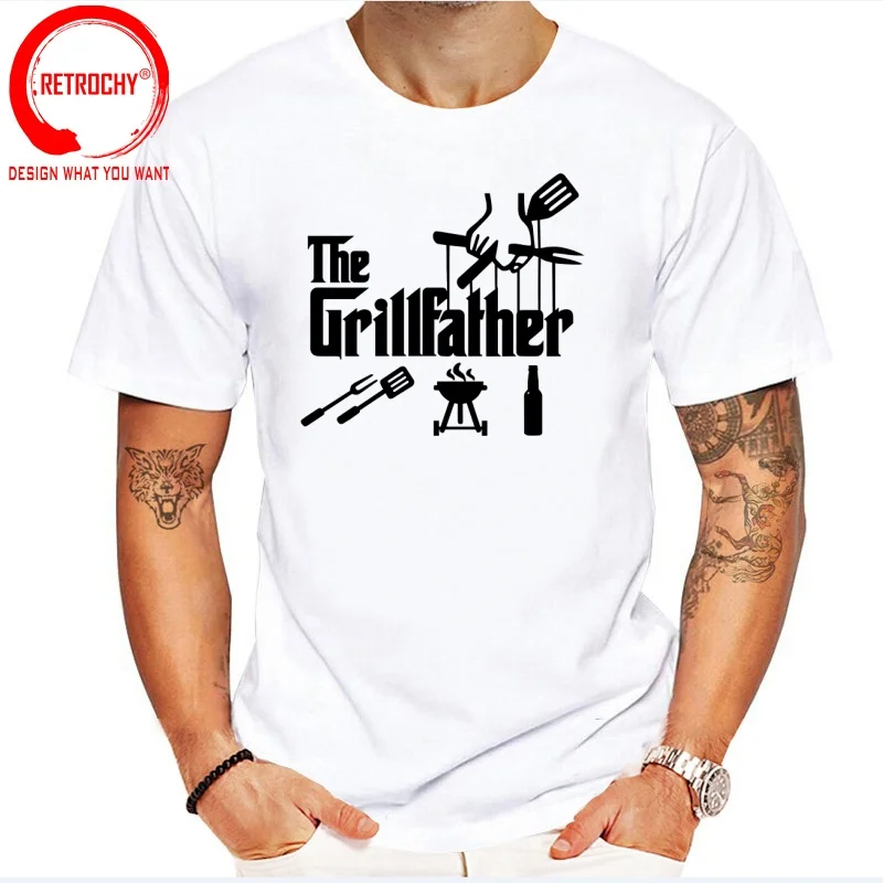 The Grillfather Cook T Shirt Men Fashion Trendy Casual Clothing Stylish Tops Tee Shirt Leisure Tshirt Men's T-Shirt